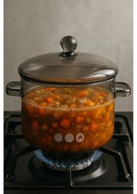 Resim Qerhome Borosilikat Cam Tencere 1.9 Lt Füme Şeffaf 