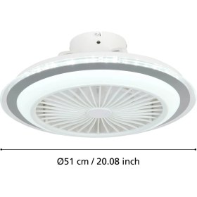 Resim Eglo 35141 "albufeıra" 50 cm Çapında Abs Tavan Vantilatörü Ac Motor 