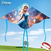 Resim 1 Adet Disney Elsa Karikatür Uçurtma, Frozen Serisi Kavisli Kenarlı Renkli Rüzgar Geçirmez Elde Taşınabilir 50m İpli Uçurtma – Parklar, Plajlar, Çim Alanları, Kamp ve Açık Hava Aktiviteleri İçin Mükemmel, Doğum Günü Hediyesi veya Tatil Hediye Seçeneği 