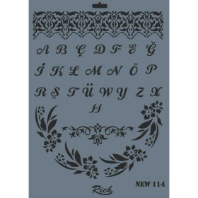 Resim Mey İthalat Mey Ithalat® Rich New Seri N-114 Stencil 35X25 cm 