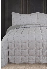 Resim Lesya Nakışlı Elyaf Dolgulu Çift Kişilik 240x260 Cm Yatak Örtüsü Gri Gri 