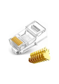 Resim Koodmax - 50 Adet - 50u" Gold Plated Cat6 Rj45 Konnektör - 8p8c Ethernet Kablo Ucu Modüler Fiş Jak 