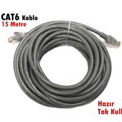 Resim Fully 15Metre Cat6 Kablo Hazır Fişli - 