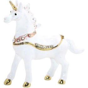 Resim Kristal Taşlı Unicorn Figürü Dekoratif Obje 