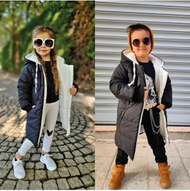 Resim CINARIUM Kız Çocuk Erkek Çocuk Unisex Su Geçirmez Kaban Siyah 