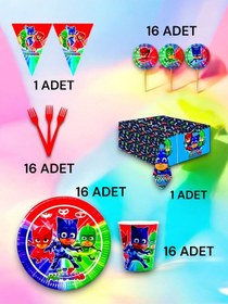 Resim 16 Kişilik Pijamask Temalı Premium Set - Doğum Günü Parti Ve Eğlenceli Etkinlikler 7 