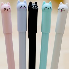 Resim 6-Pack Meow Kedi Jel Kalemler, Sevimli Çizgi Film Kedi Rulman, Pürüzsüz Yazma, Su Bazlı Mürekkep, Çeşitli Renkler, Öğrenciler ve Kalem Koleksiyoncuları İçin 