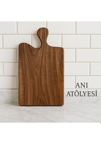 Resim Doğal Ahşap Ceviz Ağacından Yapılmış Büyük Boy Sunum Ve Kesme Tahtası 50x30 Ahşap 