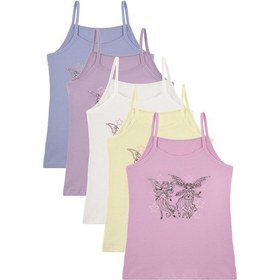 Resim 5'li Kız Çocuk Atlet 4371pb108 Sarı 