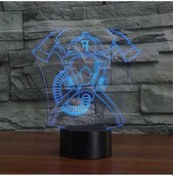 Resim Ganzhoushop Yangın Versiyonu Uzaktan Kumandalı Söndürme Şekli Renkli Maskeli Masa Led Lambası, Çatlak 3d Görünüm Işığı Ym Model Çok Renkli 