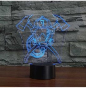 Resim Ganzhoushop Yangın Versiyonu Uzaktan Kumandalı Söndürme Şekli Renkli Maskeli Masa Led Lambası, Çatlak 3d Görünüm Işığı Ym Model Çok Renkli 