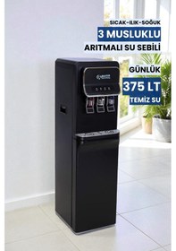 Resim Arıtmalı Su Sebili 80gpd Ro - Sıcak, Ilık Ve Soğuk Su - 3 Musluklu Siyah V2 Üreticiden 