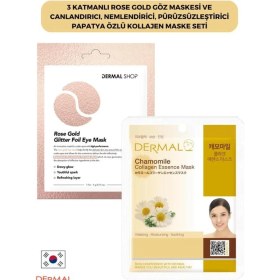 Resim Vuralsin38 Dermal 3 Katmanlı Canlandırıcı Nemlendirici Pürüzsüzleştirici Papatya Özlü Kolajen Rose Göz Maskesi 