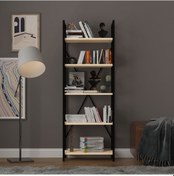 Resim 6 Raflı Metal Kitaplık Tek Modül-metalk01-akça Ağaç 