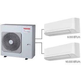 Resim Toshiba 2M 9.000 + 16.000 BTU 1 Dış 2 İç Ünite Multi Split Klima 