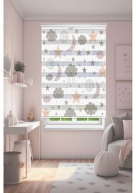 Resim Perdecizade Enxboy Ay Ve Bulut Dijital Baskılı Zebra Perde-cocuk Odası-stor Perde Pz-5000 Renkli 