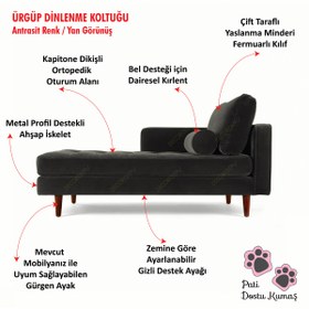 Resim Decoraev Ürgüp Antrasit Rahat Josefin Koltuk Tv Koltuğu Dinlenme Koltuğu Terapi Koltuğu Psikolog Koltuğu-Sağ 