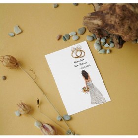 Resim Kişiye Özel Kına Hatırası Davetiyesi 9x15 Cm 50 Adet 