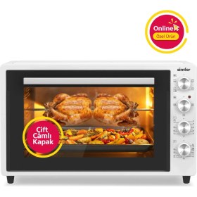 Resim Simfer 7062 Beyaz 70 Lt Turbo Fan Piliç Çevirme Mini/midi Fırın - Multi Fonksiyon, Yoğurt Yapma, Buz Çözme & Çift Cam 