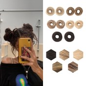 Resim 2 adet Saç Topuzu Uzatma Peruk Aksesuarı Topuz Saç Parçaları Kıvırcık Dalgalı Saç Scrunchies Topuz Saç Parçaları Topuz Uzatma At Kuyruğu Dağınık Kadınlar Kızlar İçin -Karışık renk 