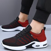 Resim Erkek Atletik Koşu Ayakkabıları, Yürüyüş Ayakkabıları, Moda Fitness Sneaker'lar, Erkekler için Nefes Alabilir, Hafif, Rahat - Kumaş Üst, PVC Taban, Bağcıklı Kapatma, Çizgili Desen ile 