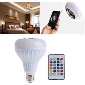 Resim LED Ampul Işık Kablosuz Bluetooth Ses Hoparlör Kumandalı 