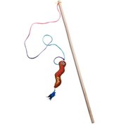 Resim Matatabi Cats Wormy Ahşap Saplı Peluş Oyuncaklı Kedi Oltası 45 CM 