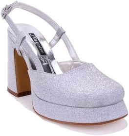 Resim Dagoster DZA07-337560 Gümüş Simli Platform Topuklu Kadın Ayakkabı 