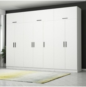 Resim Kale 7 Kapaklı 2 Çekmeceli Zincir Dolap-yüklük - Beyaz 255cm Beyaz 