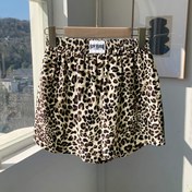 Resim Kadınlar için Y2K Esintili Leopar Desenli Günlük Şortlar - Elastik Bel, Yüksek Bel, Cepli Bol Kesim, Esnek Polyester Karışımı, Makinede Yıkanabilir - Her Mevsim İçin Mükemmel 