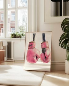 Resim Boks Eldiveni Poster - 30x40cm / Naturel Ahşap 