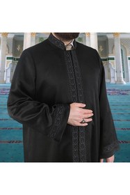 Resim İkranur Lüks Gazze İmam Cübbesi Siyah 