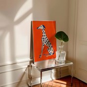 Resim 1 Set/Bold Dalmatian Dog İllüstrasyon Posteri, Dopamin Dekorasyonu, Minimalist Turuncu Sanat Baskısı, Soyut Köpek Duvar Sanatı, Canlı Köpek Baskısı, Modern Köpek Sevgeni Sanat Tuval Boyama Dekorasyonu, Çerçevesiz 