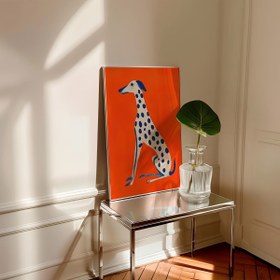 Resim 1 Set/Bold Dalmatian Dog İllüstrasyon Posteri, Dopamin Dekorasyonu, Minimalist Turuncu Sanat Baskısı, Soyut Köpek Duvar Sanatı, Canlı Köpek Baskısı, Modern Köpek Sevgeni Sanat Tuval Boyama Dekorasyonu, Çerçevesiz 