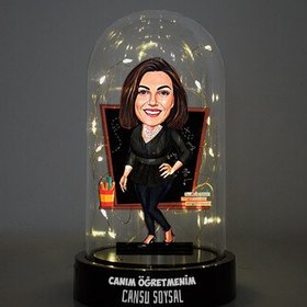 Resim Güzeller Güzeli Canım Öğretmenim Karikatürlü Fanus Biblosu 