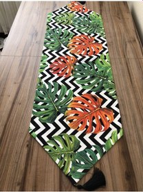 Resim Zigzag Zemin Turuncu Devetabanı Desenli Runner Çok Renkli 