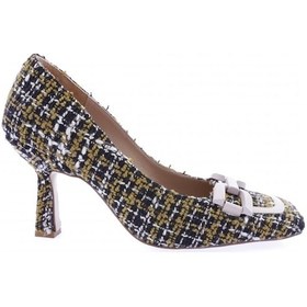 Resim Dgn 8065-23y Kadın Kare Burun Zincir Tokalı Kadeh Topuklu Ayakkabı 8065-1974-R15049 Siyah 