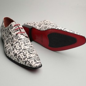 Resim Gondol Erkek Hakiki Deri Sivri Burun Özel Deri Tasarımlı Kundura Tz.616 