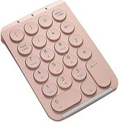 Resim Sessleger Kablosuz Sayısal Tuş Takımı Bluetooth Yuvarlak Tuşlar Sayısal Tuş Takımı 22 Tuşlu Sayısal Klavye Şarj Edilebilir (Pembe) 