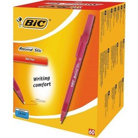Resim Bic Round Stic Tükenmez Kalem Kırmızı 60'Lı Kutu 