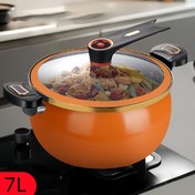 Resim Bir 7L Büyük Kapasiteli Çok Fonksiyonlu Çorba Tenceresi, 26Cm/10In, Pişirme ve Haşlama İçin Uygun, Gaz ve İndüksiyon Ocakları ile Uyumlu. 