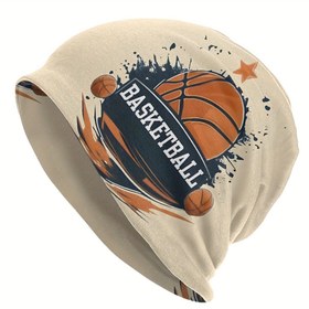 Resim Basketbol Skullies Bere - Spor Şık Tasarım, Basketbol ve Yıldız Desenli, Nefes Alabilen Örgü Kumaş, Esnek Rahat Kesim, Günlük ve Spor Kullanım İçin İdeal - Basketbol Tutkunları için Mükemmel Aksesuar 