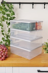 Resim Evle Derin Dondurucu Saklama Kabı 6'lı Set (2 x 5 Lt + 4 x 2 Lt), Gri 