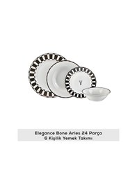 Resim Karaca Elegance Bone Aries 24 Parça 6 Kişilik Yemek Takımı 