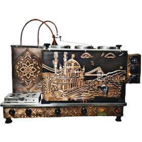 Resim Safir 3 Lü Bakır Çay Ocağı Boğaziçi Mod. Çay Kazanı Doğalgazlı Çay Semaveri Ce Gazmer Ventil 