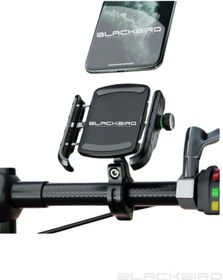 Resim Blackbird Game Center Blic BTS3 Motosiklet Bisiklet Telefon Tutucu Gidon Ayna Bağlantılı 360 Derece Dönen 