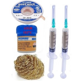 Resim Mechanic Krem Lehim 183 C 42g Flux Lehim Toplama Cp-3015 Emme Teli 3,0mm Havya Uç Temizleme Set04 
