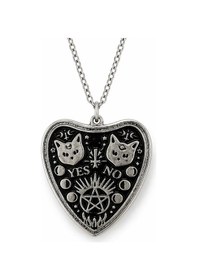 Resim Gotik Tarot Kedi Figürlü Siyah Gümüş Renk Zincir Unisex Kolye Çok renkli 