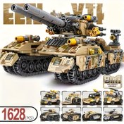 Resim 1628 Parça Yüksek Zorluk Dereceli Askeri Tank 8'li Montaj Modeli, Çalışma ve Oturma Odası Dekoratif Süsü Tatil Hediyesi 