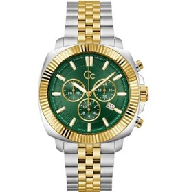 Resim Guess Collection Gcz46002g9mf Quartz Çelik Altın/gri Yeşil Kadran 44 Mm Erkek Kol Saati 